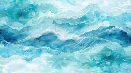 Obraz premium Gentle watercolor waves