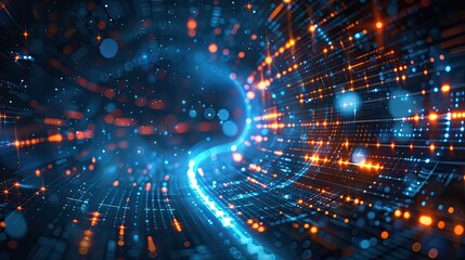Dynamic light patterns in a cyber space background