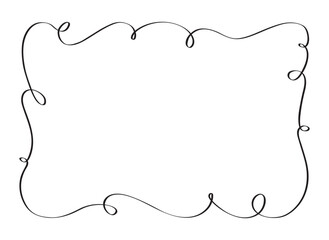 Doodle Horizontal Frame, Hand Drawn Border