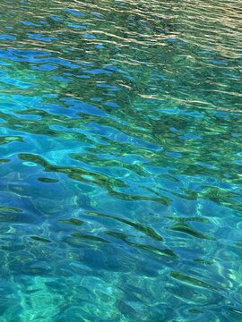 Blue turquoise rippled sea water surface 