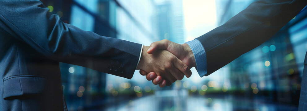 businessmen handshake - business meeting and partnership concept copy space