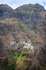 Famous and colorful village of Fontainhas, perched in the mountains, in the middle of cultures, Santo Antao island, Cape Verde