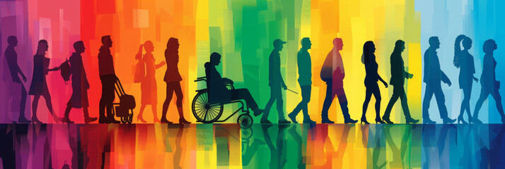 Colorful banner for disability inclusion and visibility, banner, 