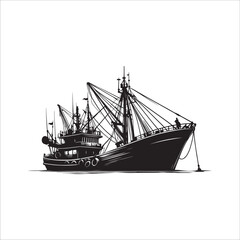 Big boat in the sea vector for illustration