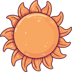 Sun hand drawn cartoon icon summer logo symbol. climate weather season morning evening day vector clip art illustration.