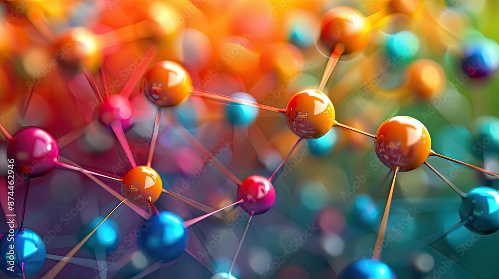 Poster abstract representation of a digital information network