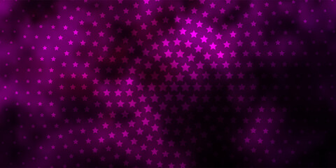 Dark Pink vector texture with beautiful stars.