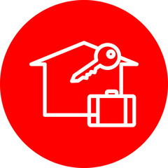 Vacation Rentals Vector Line White Circle Red