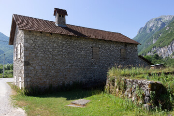 Old building in the Prokletije mountains in Montenegro