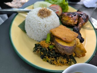 chicken soto rice with soy sauce