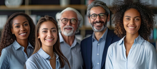 successful business leadership collaboration corporate diversity partnership teamwork business person in formal suit smiling confident and vision in modern interior office background
