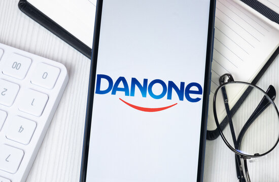 New York, USA - 30 June 2024: Danone Logo or Icon on Phone Screen