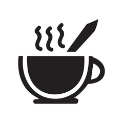  Abstract Tea cup silhouette icon. Flat style tea, coffee cup icon vector illustration design.