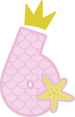 Mermaid Number 6 With Starfish