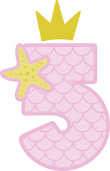 Mermaid Number 5 With Starfish