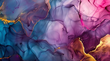 Naklejka premium Alcohol ink colors translucent. Abstract multicolored marble texture background. Design wrapping paper, wallpaper. Mixing acrylic paints. Modern fluid art.