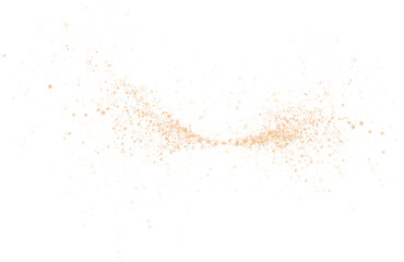 Magic shining gold dust. Christmas background. Powder dust light PNG. Fine, shiny dust bokeh particles fall off slightly. Fantastic shimmer effect. PNG.