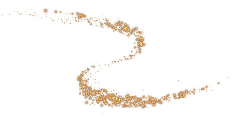 Magic shining gold dust. Christmas background. Powder dust light PNG. Fine, shiny dust bokeh particles fall off slightly. Fantastic shimmer effect. PNG.