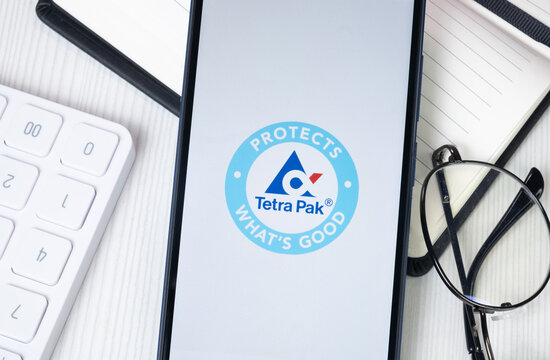 New York, USA - 30 June 2024: Tetra Pak Logo or Icon on Phone Screen