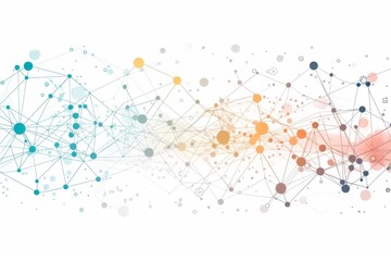 A network of interconnected nodes representing the flow of data in a data science system. Illustration on a clear white background --ar 3:2 --style raw Job ID: debfb625-3b17-4108-9a14-98e53159b6ba
