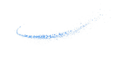 Magic shining blue dust. Christmas background. Powder dust light PNG. Fine, shiny dust bokeh particles fall off slightly. Fantastic shimmer effect. PNG.
