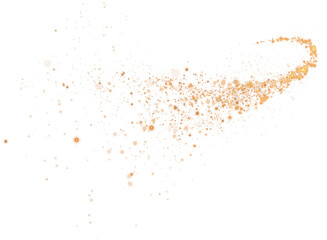 Magic shining gold dust. Christmas background. Powder dust light PNG. Fine, shiny dust bokeh particles fall off slightly. Fantastic shimmer effect. PNG.