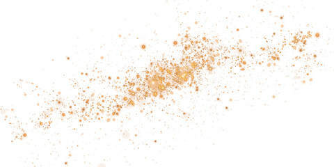 Magic shining gold dust. Christmas background. Powder dust light PNG. Fine, shiny dust bokeh particles fall off slightly. Fantastic shimmer effect. PNG.