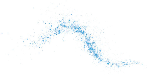 Magic shining blue dust. Christmas background. Powder dust light PNG. Fine, shiny dust bokeh particles fall off slightly. Fantastic shimmer effect. PNG.