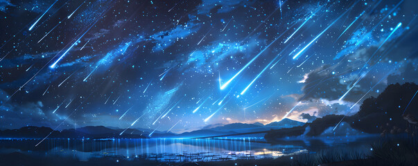 Extraterrestrial canopy embellished with a multitude of space elements, forming a cascade of reaction of space dust that graces the galaxy design