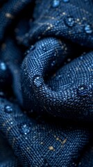 Fototapeta premium Fabric Texture dark blue zoom wallpaper Shadow light