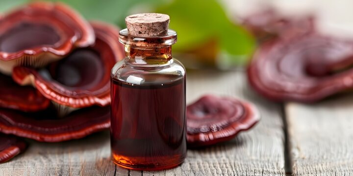 Boost immunity and promote wellness with Reishi mushroom elixir Immune support benefits. Concept Immune Support, Reishi Mushroom Elixir, Wellness Promotion, Boosting Immunity