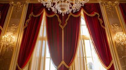 Elegant Victorian-inspired backdrop featuring ornate gold frames and velvet drapes