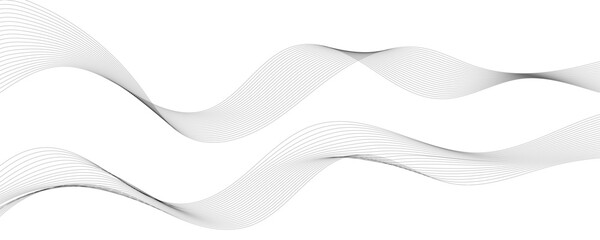 Abstract vector banner with grey wavy lines
