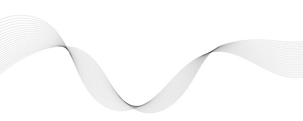 Abstract vector banner with grey wavy lines
