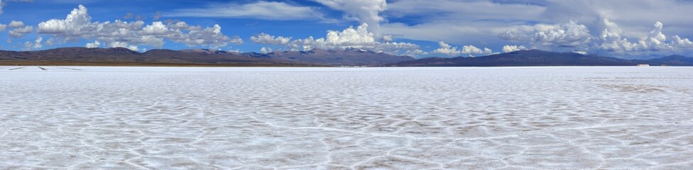 Panorama Of Salt Flat Salinas Grandes In Argentina