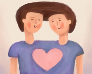 Illustration of Self-Love with Heart Symbol