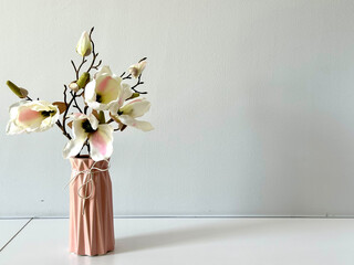 vase of flowers magnolia at home modern interior 