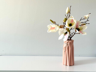 vase of flowers magnolia at home modern interior 