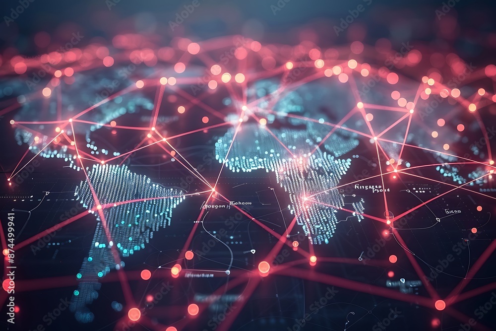 Leinwandbilder Global network connection.Big data analytic and business concept,Global communication and networking