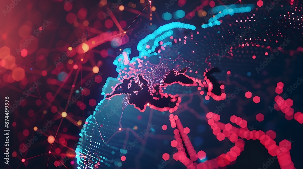 Leinwandbilder world map point and line composition concept of global business, global communication and networking