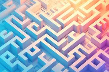 Creative pastel labyrinth with smooth textures
