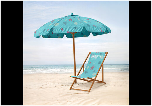 Sunshade and Beach Chair Mockup