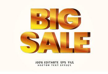 vector Big Sale 3d text effect Fully Editable