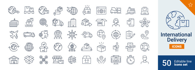 International icons Pixel perfect. World, support, delivery, ...	
