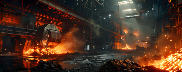 hell like heat and flames at a steel mill design 