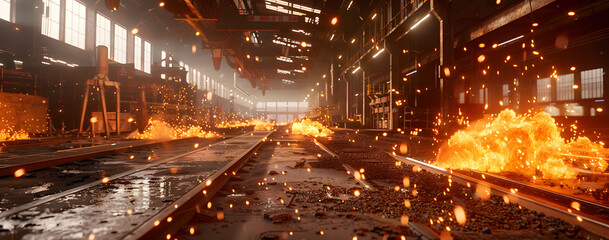 hell like heat and flames at a steel mill design 