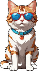 Naklejka premium Graceful Aegean cat vector and Illustration