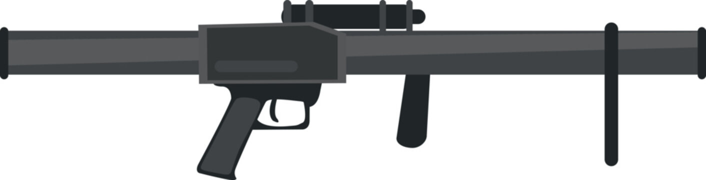 Grenade launcher RPG-7 vector illustration. Guns drawin