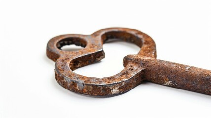 Obraz premium Close-up of rusty, antique key with vintage design