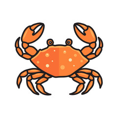 Hand drawn sea crab isolated on white background. Design concept for summer vacation and travel.
